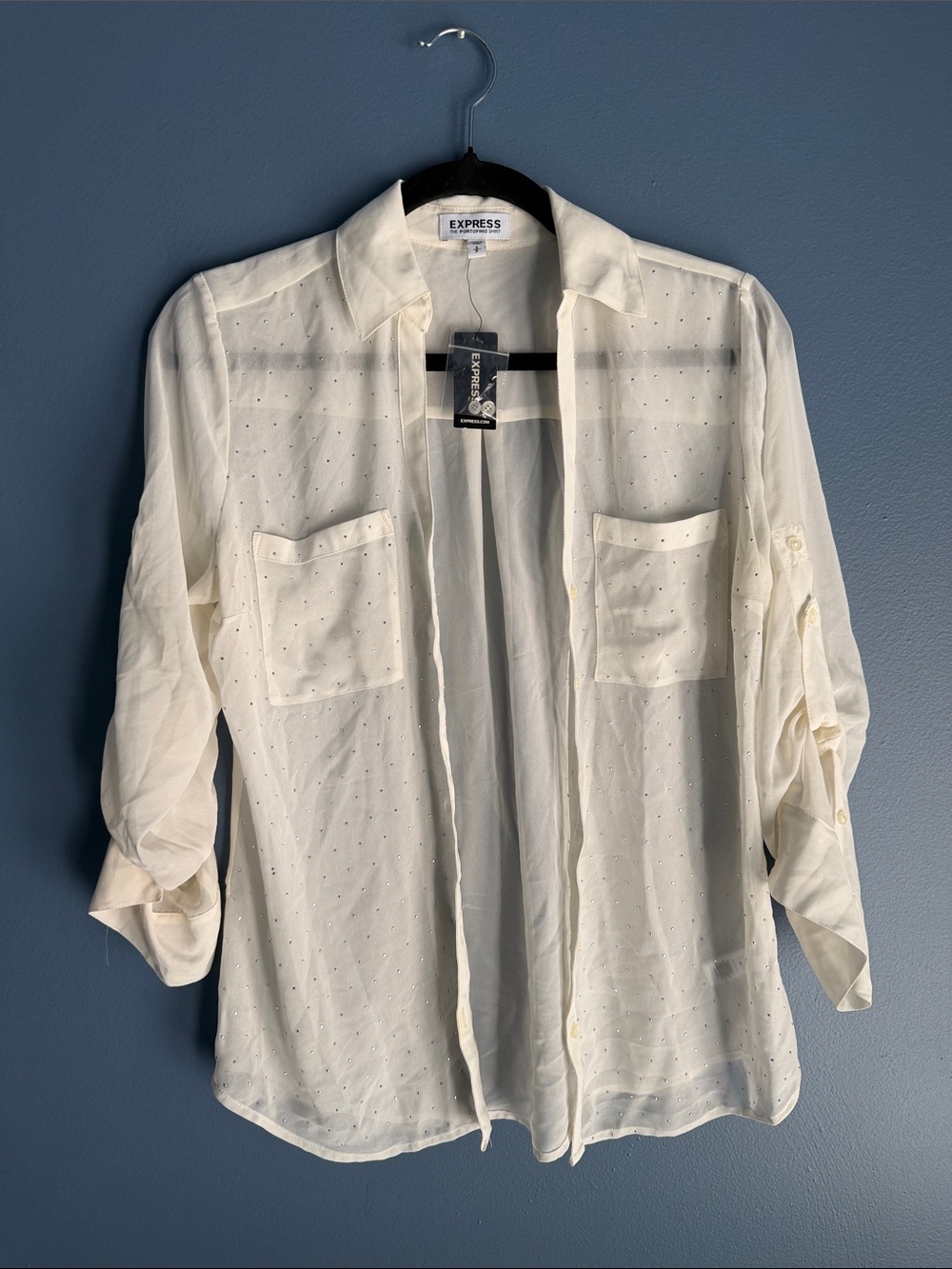Express Lightweight White Men's Shirt Jacket